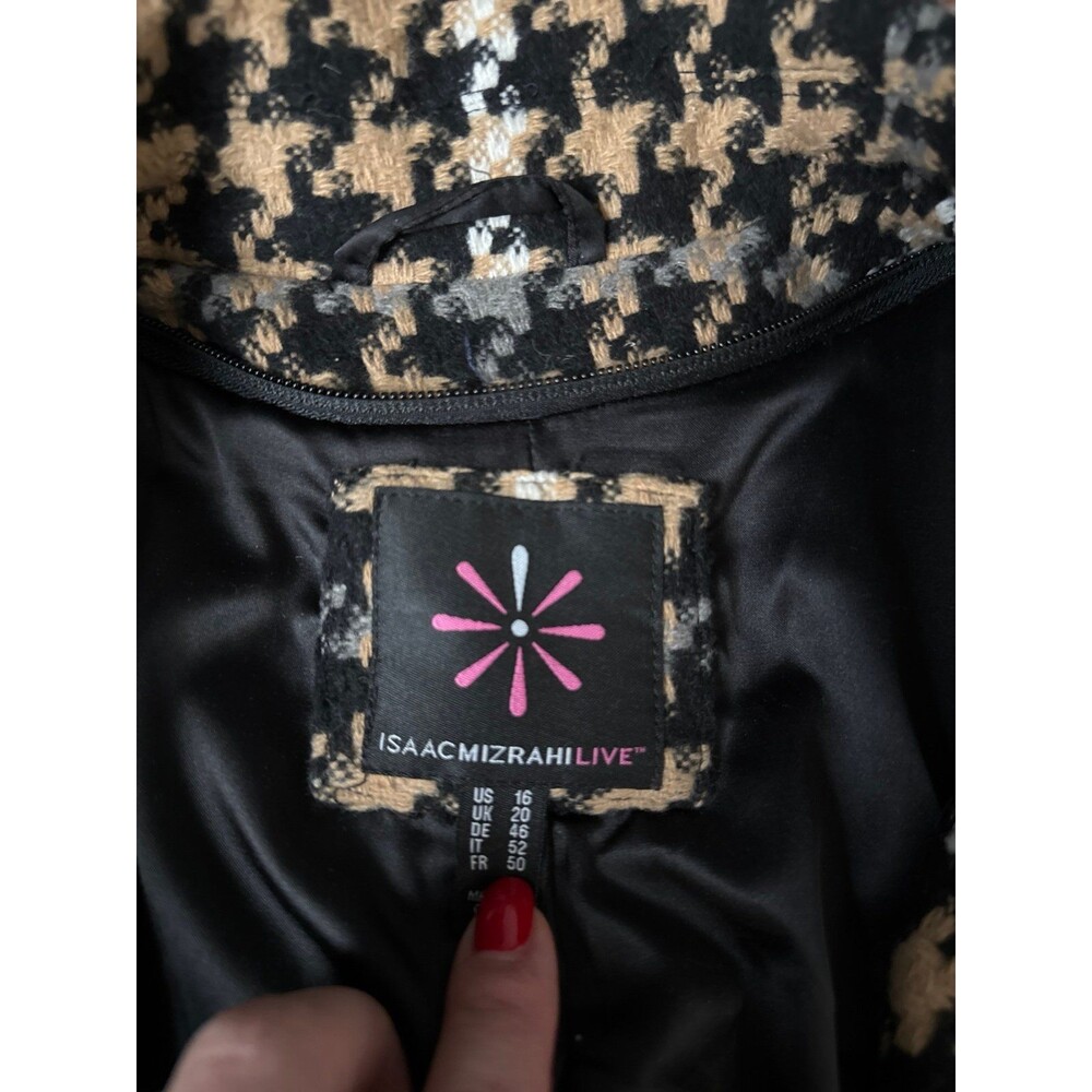 Isaac Mizrahi Houndstooth Check Coat size 16 - Picture 3 of 5